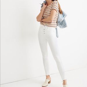 Madewell high rise skinny jeans in pure white step hem Edition size 23